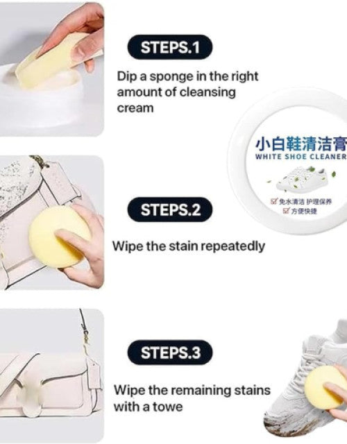 White Shoes Cleaning Cream - 120g Stains Remover