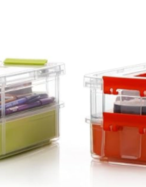 2 Layer Stack & Carry Box, Transparent Rectangular Multi Utility Detachable