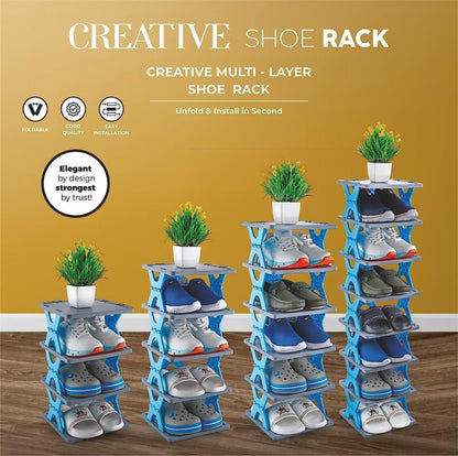 Shoes Tier Shoe Rack, Smart Foldable 5 Layer