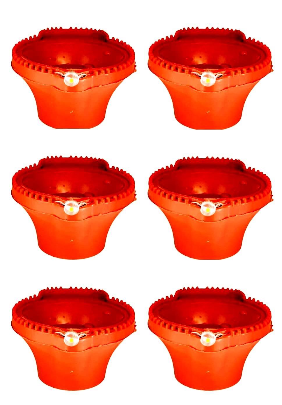 Festival Collection - LED Light Water Sensor Diyas Plastic with Ambient Lights, (Pack of 6/12/18/24)