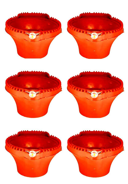 Festival Collection - LED Light Water Sensor Diyas Plastic with Ambient Lights, (Pack of 6/12/18/24)