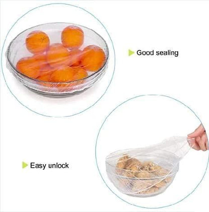 Reusable Elastic Food Storage Plastic Covers (Pack of 100)