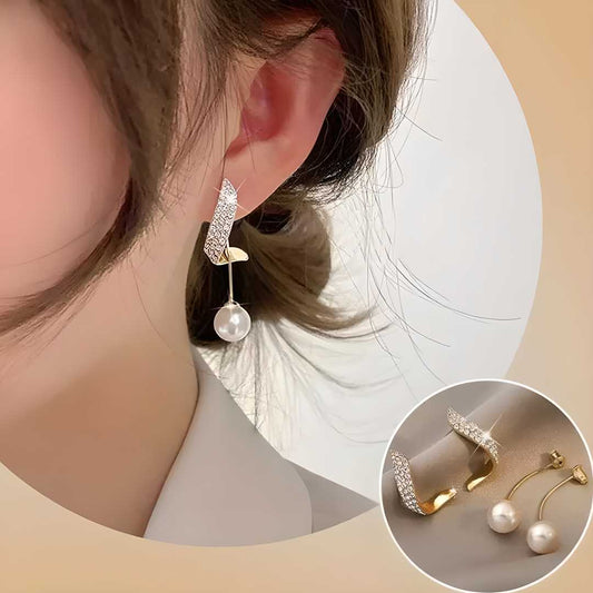 Korean Beautiful Pearl Wing Stud Earrings 2 Pcs/Set