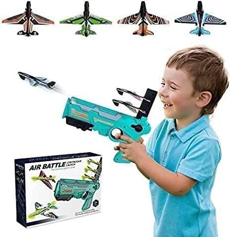 SkyShooter Airplane Launcher Toy – Foam Aircraft Gun for Kids (Includes 4 Foam Planes)