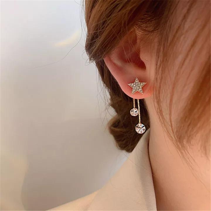 Korean Shining Star Stud Earrings For Women and Girls