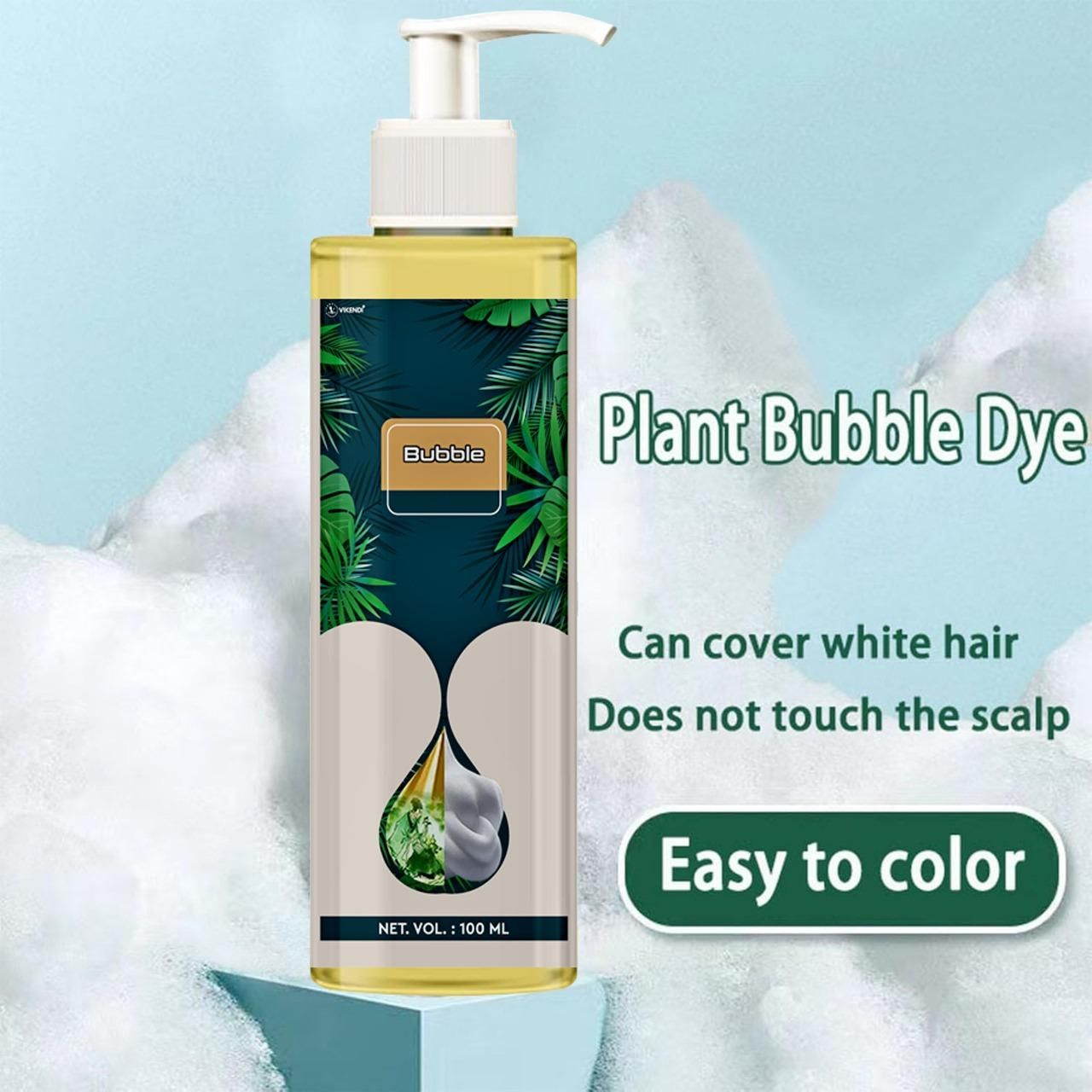 Natural Plant-Based Bubble Hair Dye (Black Teal) 100ML