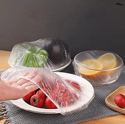 Reusable Elastic Food Storage Plastic Covers (Pack of 100)