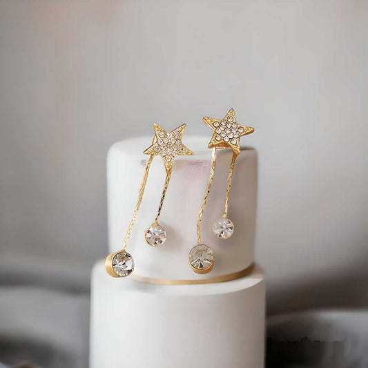 Korean Shining Star Stud Earrings For Women and Girls