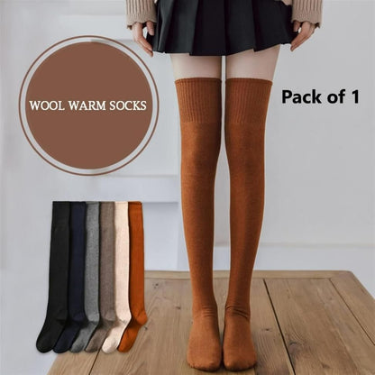 Wool Warm High Thigh Socks for Women