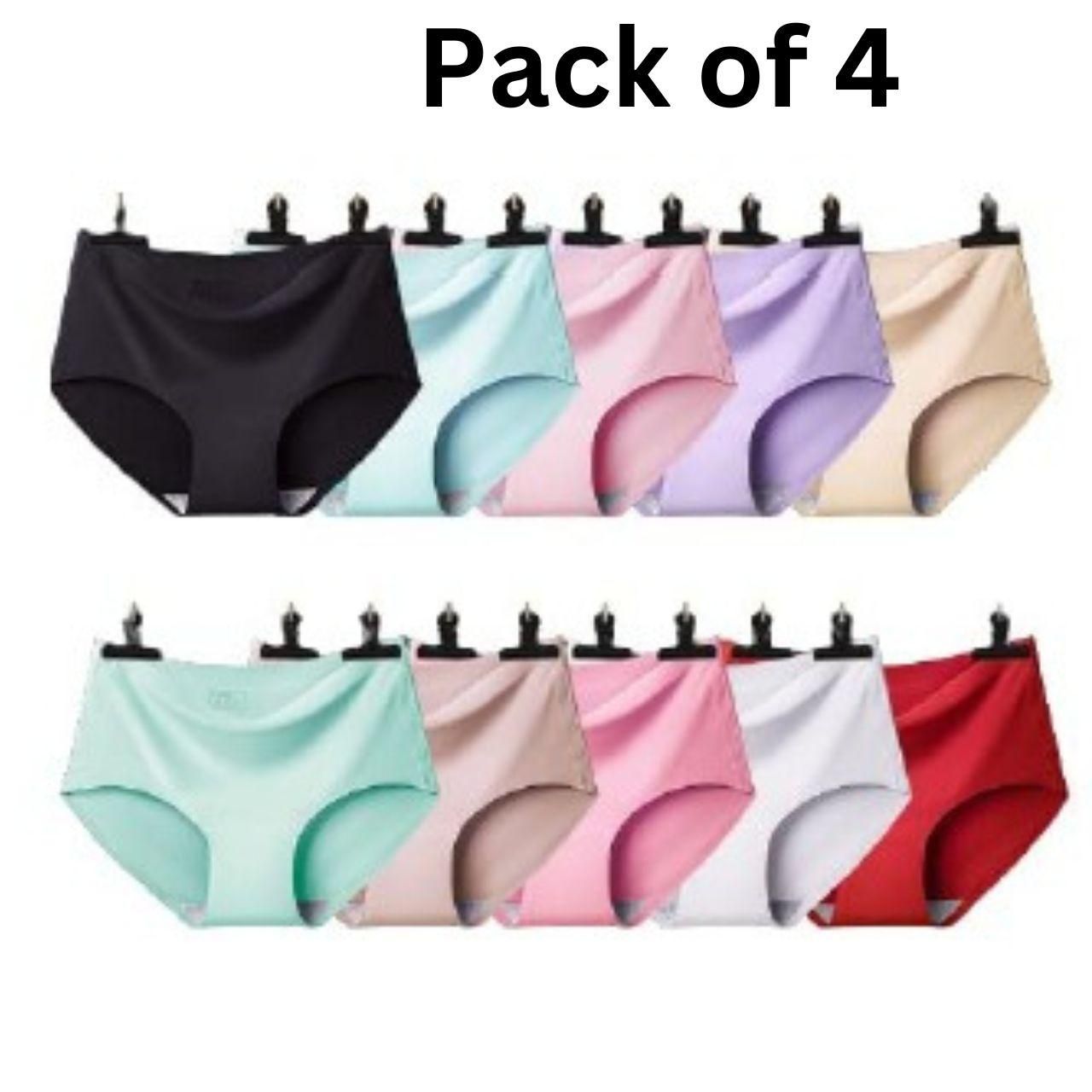 Women's Seamless Comfort Underwear (Multicolor) - Pack of 4