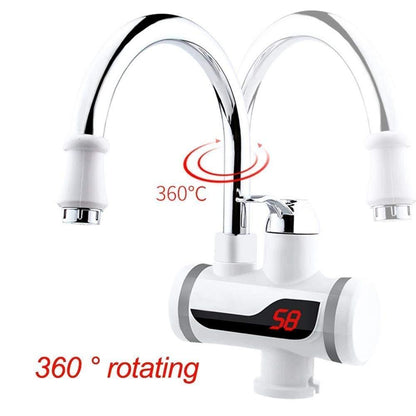 Electric Hot Water Heater Faucet (Kitchen And Bathroom Heating Dispenser Tap) Digital Temperature with Display