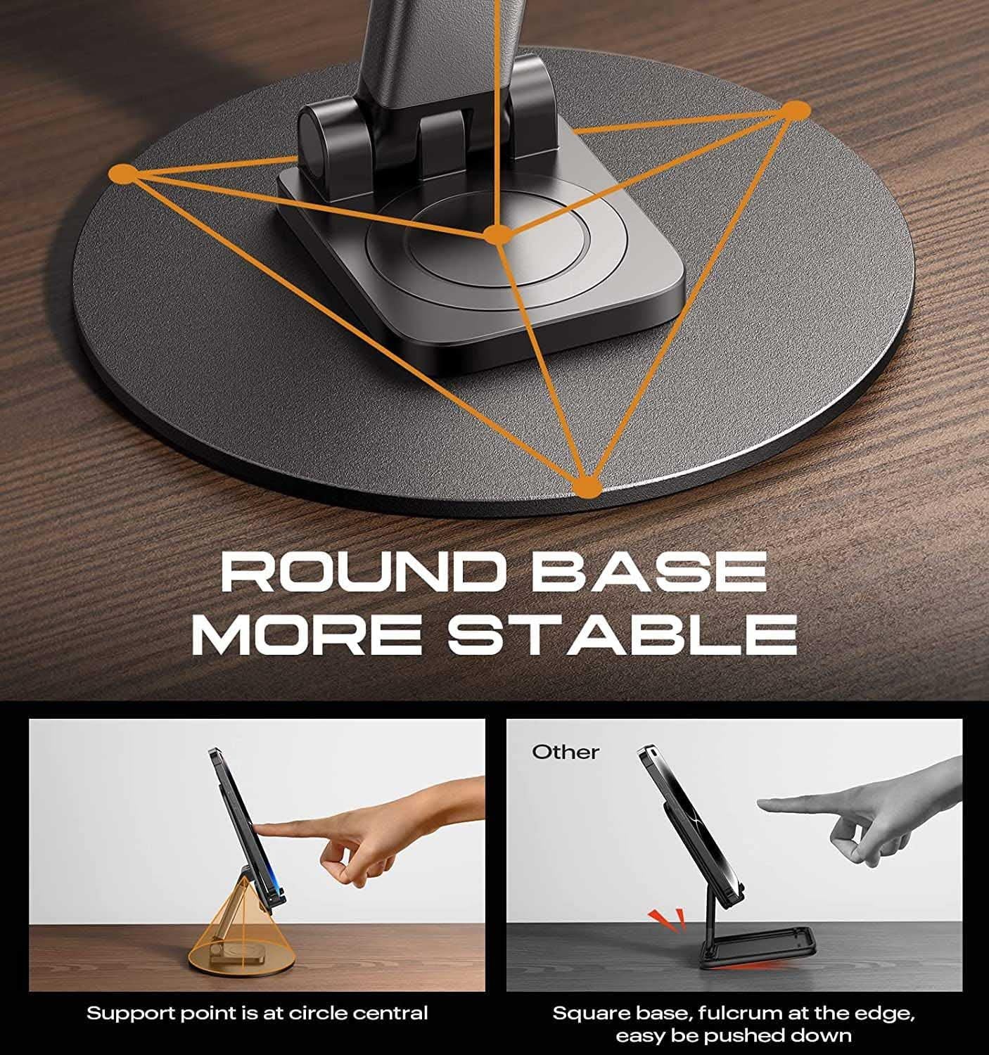 360° Adjustable Mobile & Tablet Stand – Rotatable, Height & Angle Adjustable