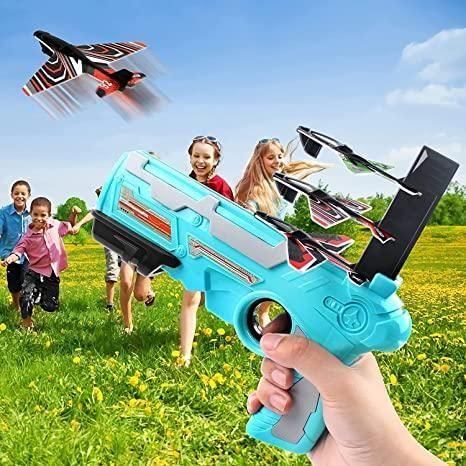 SkyShooter Airplane Launcher Toy – Foam Aircraft Gun for Kids (Includes 4 Foam Planes)