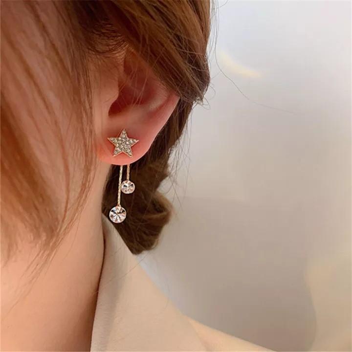 Korean Shining Star Stud Earrings For Women and Girls