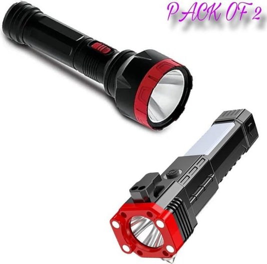 Portable LED Flashlight Multifunctional Work Light (Emergencies Safety with Luster LED Torch Combo)