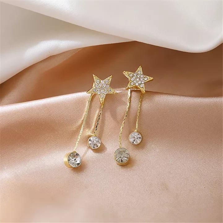 Korean Shining Star Stud Earrings For Women and Girls