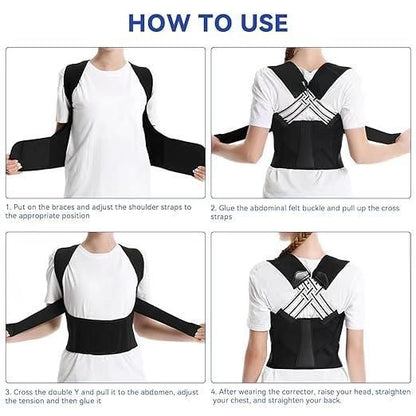 Adjustable Back Posture Corrector & Slouching Relief Belt for Men and Women