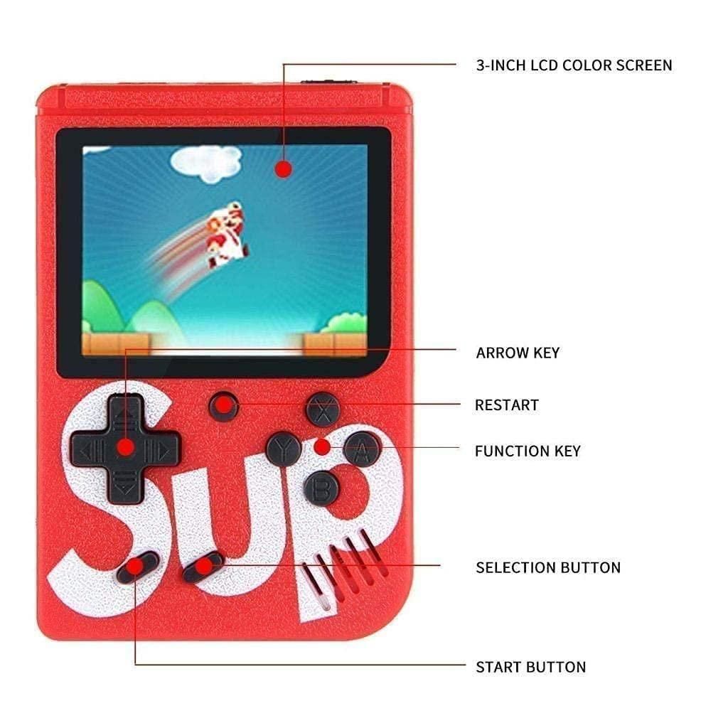 400 in 1 Sup Video Games Portable, Led Screen and USB Rechargeable, Handheld Console, Classic Retro Game Box Toy for Kids, Boys & Girls (Multi Color ,1 pcs)