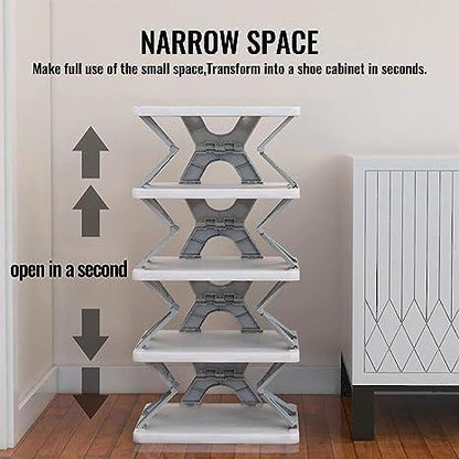 Shoes Tier Shoe Rack, Smart Foldable 5 Layer