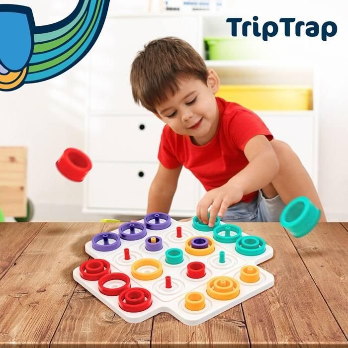 Trip Trap – Educational 3D Puzzle Game for Kids | Brain Teaser Strategy Board Game with Colorful Rings