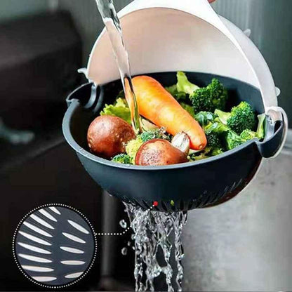 Vegetable Cutter- 7 in 1 Multifunction Magic Rotate (Vegetable Cutter with Drain Basket Large Capacity)