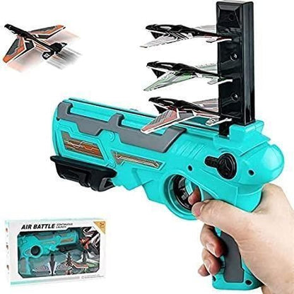 SkyShooter Airplane Launcher Toy – Foam Aircraft Gun for Kids (Includes 4 Foam Planes)