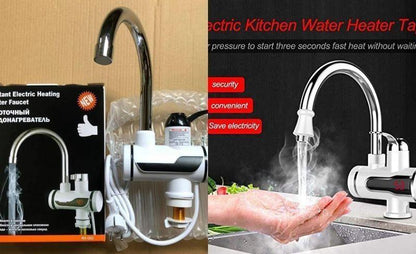 Electric Hot Water Heater Faucet (Kitchen And Bathroom Heating Dispenser Tap) Digital Temperature with Display