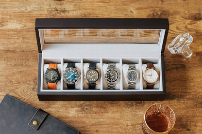 Wood Watch Box Organizer with Glass Display – Elegant Storage Solution