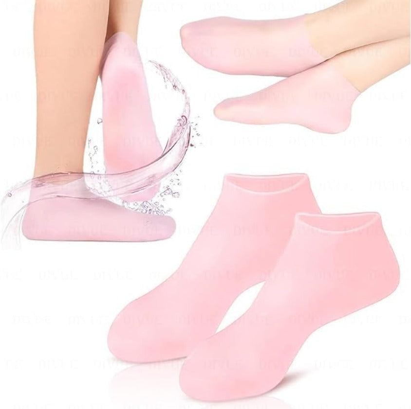 Silicon Socks Heel for Crack (1 Pair) - Spa Gel Socks for Women and Men