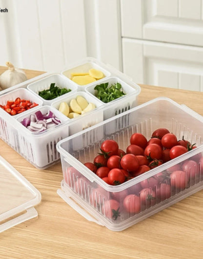 Food Storage Containers with Lids – 6-In-1 Airtight Scallion Storage Box