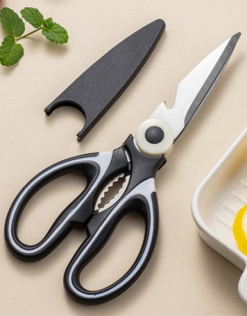 Multifunctional Kitchen Stainless Steel Panda Scissors with Plastic Protective Cover