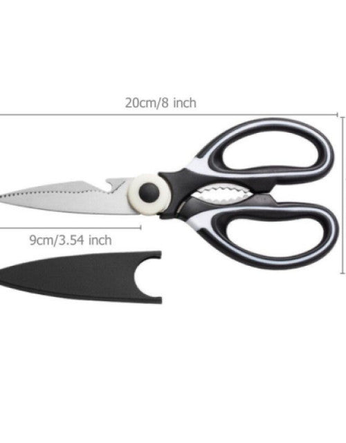 Multifunctional Kitchen Stainless Steel Panda Scissors with Plastic Protective Cover